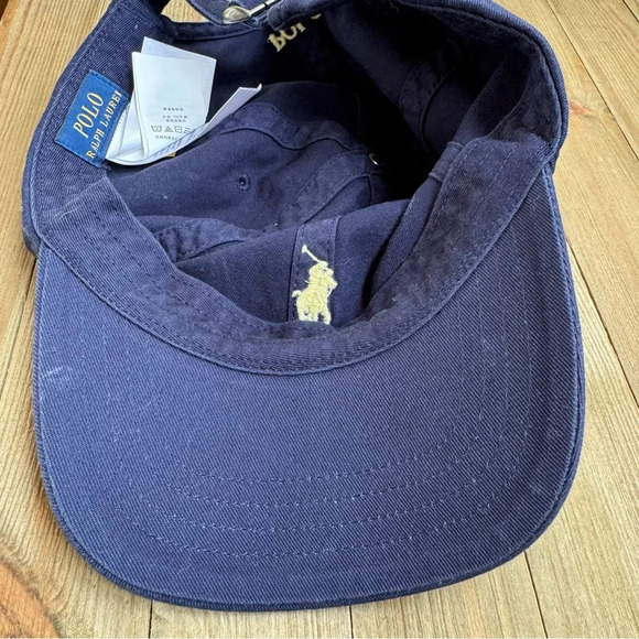 Polo Ralph Lauren Youth size 4-7 Navy Dad Hat with Pale Yellow Pony Logo - Picture 6 of 7